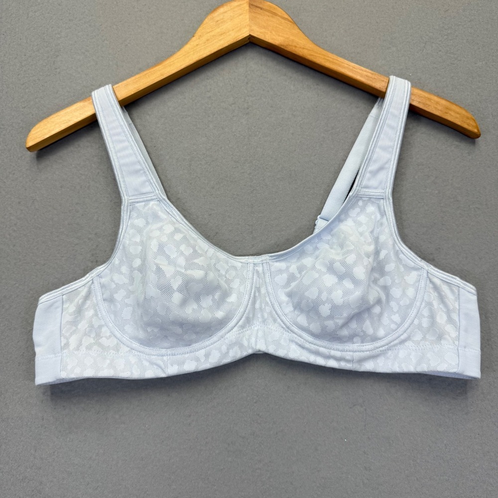 Title Nine Womens 38B Underwire Bra Light Blue Mesh TN320707 Supportive Comfort
